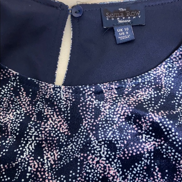 Woman calf sleeve velvet dress size 8 navy blue - Picture 8 of 8